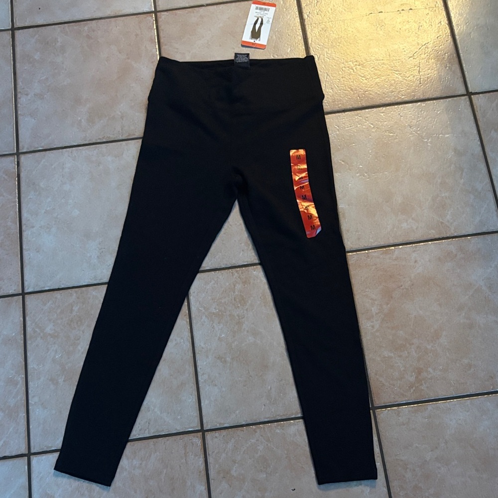 Womens Black Active Leggings with Reflective Accent